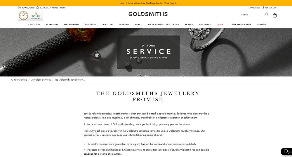 Goldsmiths warranty