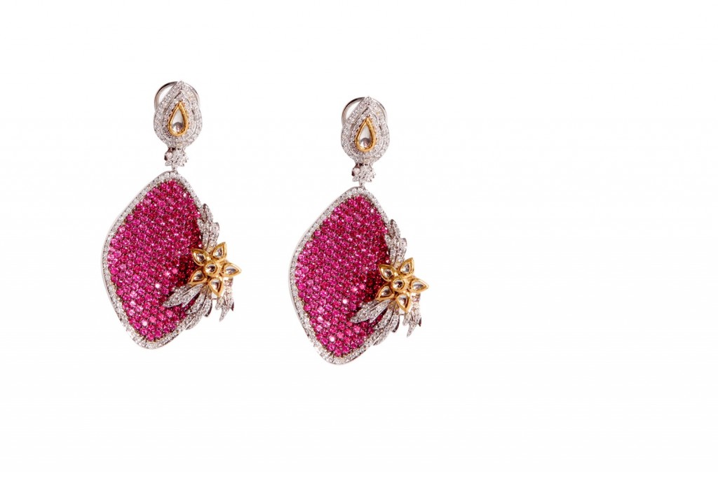 Dillano,Fusion of three, Material used- Invisible setting of rubies , diamonds as kundan. cost price- 2,45,000 (2)