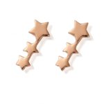 three star rose gold earrings, representing shooting stars