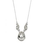 silver necklace with large pearl drop stones