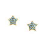 small star stud earrings with blue gem stones