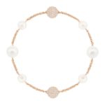 white pearl and 18ct gold bracelet